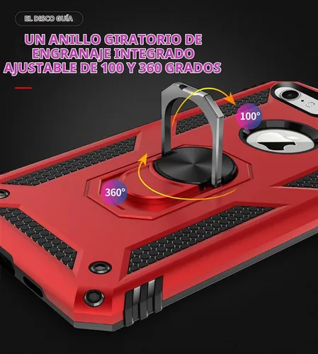 Vista 4 de Korecase Funda para iPhone 8, protección de cámara, armadura militar, doble capa, soporte compatible con iPhone 6 6s y iPhone 7 8, color negro
