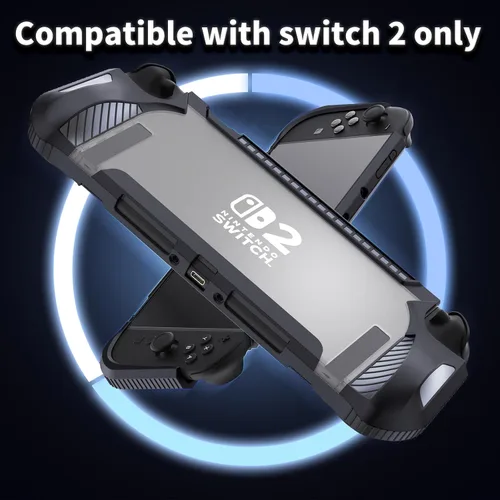 Vista 3 de HEYSTOP Switch 2 - Funda compatible con Nintendo Switch 2 acoplable, funda protectora de TPU Switch 2 con protector de pantalla y 6 agarres