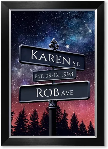 Vista 107 de IPIC - Personalized Framed Canvas with Custom Street Sign in Boston Personalized Street Signs with Names, Custom Canvas Print, Boston Sunset