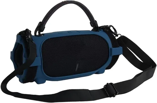 Vista 2 de Funda protectora de silicona para JBL Charge 6, funda suave para altavoz Charge6, funda protectora de viaje fácil de transportar con correa Azul