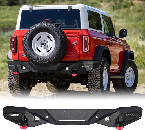 Vista 9 de Parachoques Trasero Bronco Textura Negro Compatible con Ford Bronco 2021 2022 2023 2024 2025 2026 (No es compatible con la versión Sport)