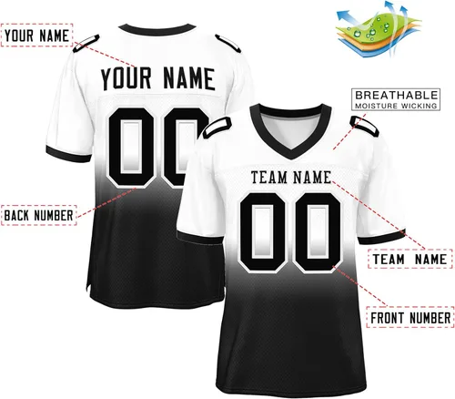 Vista 2 de Camisetas de fútbol personalizadas de malla, camisetas de fútbol atléticas con costura, número de nombre del equipo personalizado para adultos