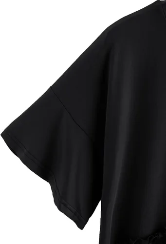 Vista 4 de Romwe de la mujer Loose Ruffle Hem alta baja Peplum de manga corta blusa parte superior