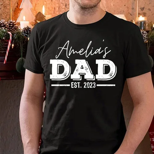 Vista 4 de Camisa personalizada para papá, camisa de papá con nombre de niños, camisa del día del padre, camisa personalizada para papá, camisa de papá, camisa