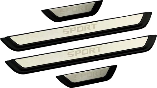 Vista 7 de Protector de entrada de puerta de automóvil, para Toyota C-HR CHR 2018-2022, 4 unidades, acero inoxidable con cubierta protectora de umbral de Negro