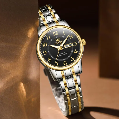 Vista 9 de OLEVS Reloj de acero inoxidable para mujer, reloj de vestir para mujer, con fecha, a la moda, para negocios, impermeable, analógico, de cuarzo
