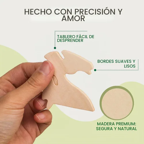 Vista 5 de Hands Craft - Juego de rompecabezas de madera 3D Animales de aves