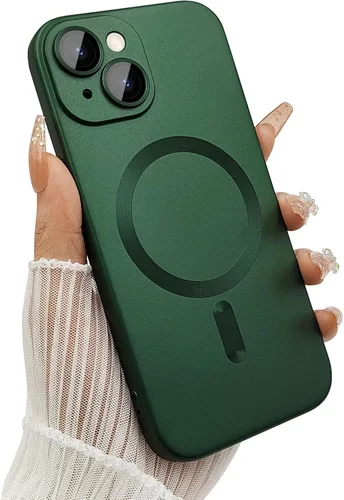 Vista 13 de ankofave Funda Magnética para iPhone 14 Plus para Mujeres, Funda Resistente Mate de Lujo Diseño Suave Metálico con Protector de Lente de Cámara