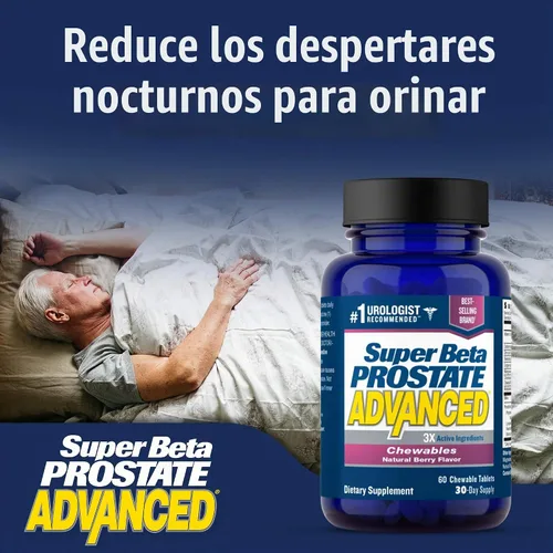 Vista 7 de SUPER BETA PROSTATE Advanced Chewables - Suplemento de apoyo de próstata para la salud masculina (60 masticables, 1 botella)