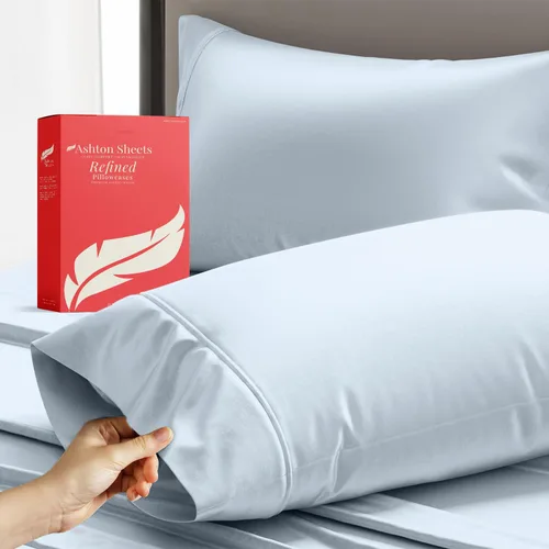 Vista 21 de Juego de sábanas 100% algodón egipcio para cama individual, sábanas de lujo de la serie 600 refinadas para cama de tamaño individual