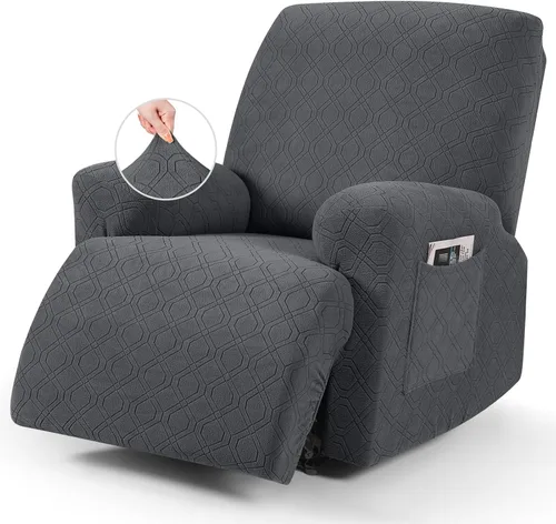 Vista 29 de VANSOFY Funda para silla reclinable, 3 piezas elásticas para silla reclinable, funda suave para silla reclinable, protector de muebles para perros