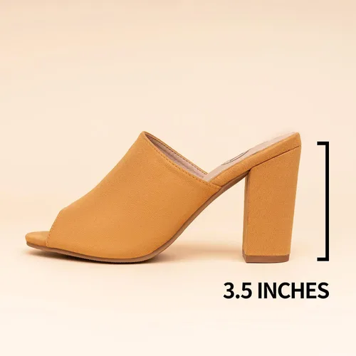 Vista 2 de Trary Sandalias de tacón para mujer, tacones altos de bloque grueso, sandalias de tacón abierto, sandalias de tacón sin cordones, cómodas