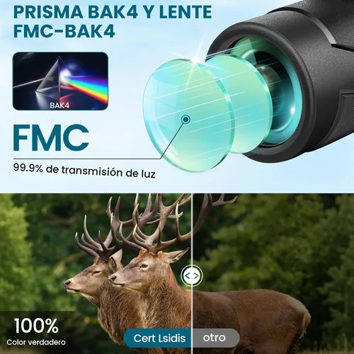 Vista 2 de Telescopio monocular HD 10x42 para adultos - Trípode y Prisma BAK-4, lente FMC, IPX7 impermeable, compacto para observación de aves, observación