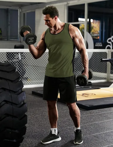 Vista 2 de COOFANDY Camiseta sin mangas de entrenamiento para hombre, paquete de 3 camisetas de secado rápido para gimnasio, entrenamiento, deportes, fitness