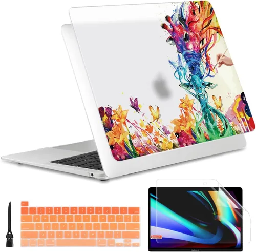 Vista 14 de Batianda Funda diseñada para el nuevo MacBook Pro M2 de 13 pulgadas, modelo A2338, versión 2022, carcasa protectora rígida ultrafina, antisucia