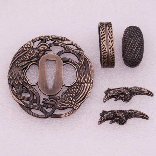 Vista 41 de Espada samurái japonesa KOSHIRAE – TSUBA FUCHI KASHIRA MENUKI 68-100