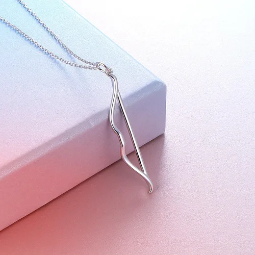 Vista 5 de S925plata esterlina para hombre y mujer, juego de pareja de dijes para collar , plata de ley, Blanco, JN8032-Y-2