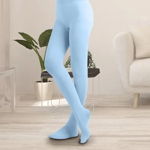 Vista 6 de EMEM Apparel Medias con pies de microfibra opacas de color sólido para mujer