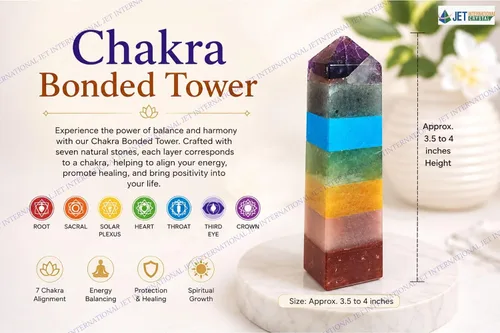 Vista 3 de Jet A++ Chakra Torre Bonded Tower Obelisco Jumbo Wand Energizada Cargada Limpiada Programada Pure Genuine Stick Free Booklet Jet International
