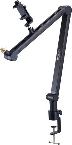 Vista 9 de VEVOR Brazo de brazo de micrófono, con abrazadera de montaje de escritorio, soporte de micrófono ajustable con gestión de cables, giratorio de 360°