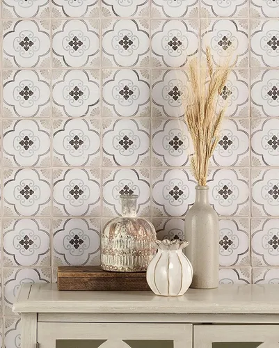 Vista 4 de Calabria - Azulejo decorativo de porcelana de 5 x 5 con bordes fundidos a mano (paquete de 8)