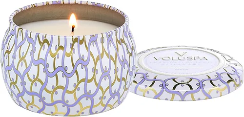 Vista 19 de Voluspa Sparkling Cuvee, mini vela de lata, 4 onzas, tiempo de combustión de 25 horas, cera de coco para combustión limpia, hecha a mano