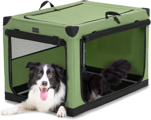 Vista 24 de Petsfit Jaula para gatos – 20 pulgadas ligera, fácil de instalar, resistente jaula portátil para perros, marco ajustable con 3 puertas de malla Verde