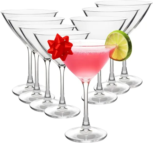 Vista 9 de D'Eco Vasos irrompibles de Martini Tritan, 9 onzas (juego de 8), transparentes, sin BPA, para expresos y martinis sucios, vasos de cóctel