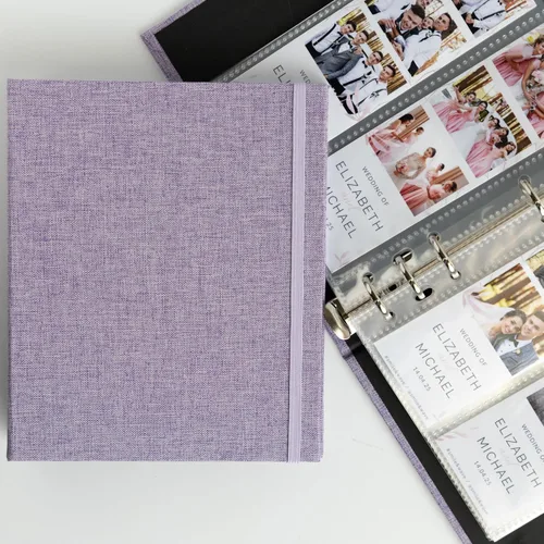Vista 37 de Álbum de Fotos de Cabina de Fotos 2x6 - Cuaderno con Purpurina de 6 Anillos Carpeta Brillante con 20 Fundas para Fotos de 2 por 6 - Se Adapta a 80