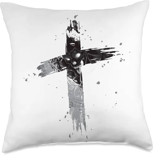 Vista 4 de Anti Religion Satan Luzifer 666 Lucifer Occult Gothic Throw Pillow