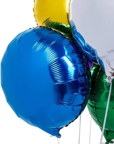 Vista 2 de 50 globos de aluminio multicolor, 18 pulgadas, 7 colores para decoraciones de fiestas Globos de helio, autosellantes, reutilizables