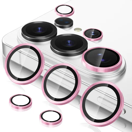 Vista 95 de Casetego Protector de lente de cámara para Galaxy Z Fold 8, [Diseño de purpurina mejorado], [Fuerte adherencia], lente de vidrio templado 9H negro