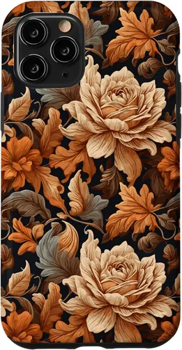 Vista 29 de Warm Colors of Autumn Stylish Design - Fall Flowers Pattern Case for iPhone 16