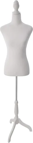 Vista 14 de Torso de maniquí femenino con soporte, talla grande 10-12, forma de vestido de maniquí femenino, altura ajustable de 61-67 pulgadas, soporte
