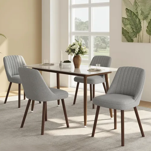 Vista 16 de MALOL Juego de 2 sillas tapizadas para comedor, sillas modernas de tela para cocina con respaldo, patas de madera para cocina, comedor, restaurante
