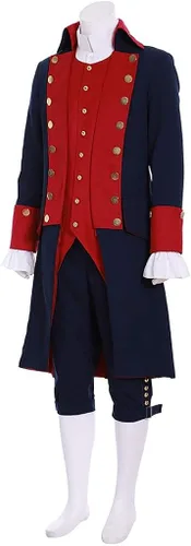 Vista 2 de Colonial Hamilton Colonial Militar Disfraz Musical Hamilton Alexander Hamilton Chaqueta Azul