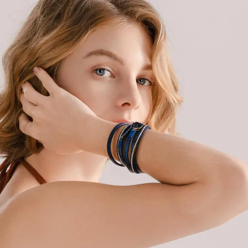 Vista 158 de FANCY SHINY - Pulsera de cuero estilo bohemio, pulsera de cuentas de cristal con cierre magnético, regalos de joyería para mujer