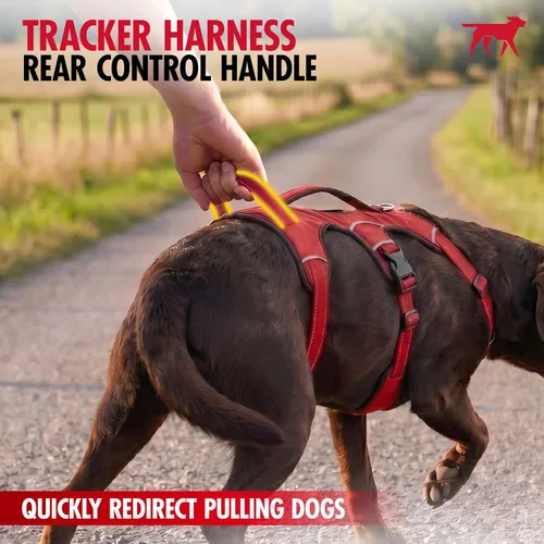 Vista 6 de Tuff Pupper Arnés para perro sin escape a prueba de escape, arnés ajustable de 5 puntos para perros, arneses acolchados para perros, arneses