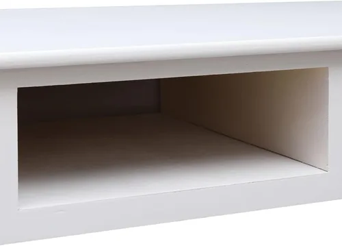 Vista 8 de Tidyard Escritorio con 2 cajones de almacenamiento y compartimento abierto, mesa de estudio de madera, mesa de consola de escritorio de computadora