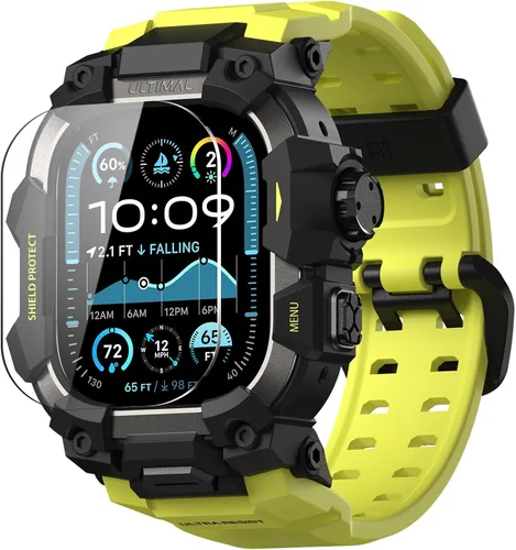 Vista 33 de ULTIMAL Funda Resistente con Correa para Apple Watch 44mm, Compatible con Apple Watch Series SE 3/SE 2/SE Generation/6/5/4, Funda Táctica Antigolpes