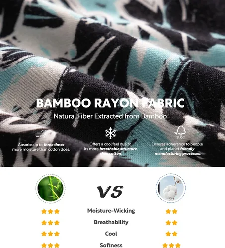 Vista 4 de Separatec Ropa interior para hombre con bolsa de bola, cómoda, fresca y fresca, de rayón de bambú, para hombre, estampado elegante, paquete de 3