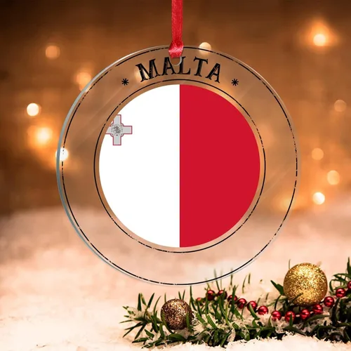 Vista 11 de Adornos de Navidad de Malasia, bandera de Malasia, adornos acrílicos, colgante para árbol de Navidad, bandera nacional, recuerdo del país