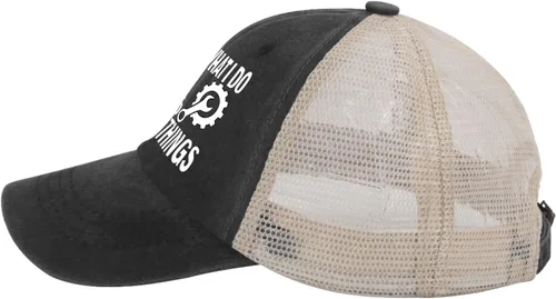 Vista 3 de Sombrero con texto en inglés "I Fix Stuff and I Know Things, para hombre, diseño de cosas geniales
