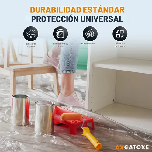 Vista 2 de Lonas de plástico de 12 x 9 pies - 1 Mil (paquete de 1) - Láminas y lonas desechables para pintor para pintar, protección impermeable
