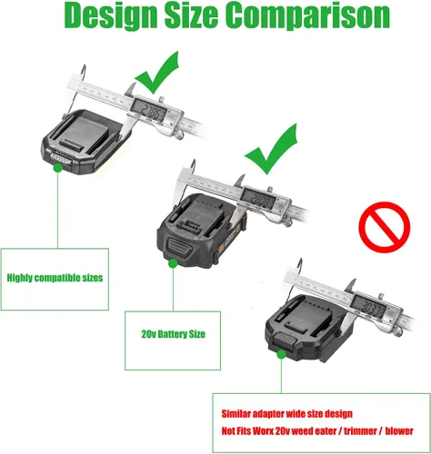 Vista 3 de 1 adaptador solo compatible con herramientas inalámbricas Worx 20 V versión de EE. UU., compatible con baterías de litio Milwaukee M18 RED – Solo