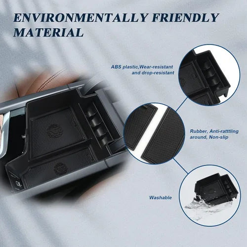Vista 4 de BIBIBO 2023 2024 XC60 XC90 S90 V90 Organizador de Consola Central para Volvo XC60 V60 S60 S90 V90 XC90 de 2018-2023 2024 Caja de Almacenamiento