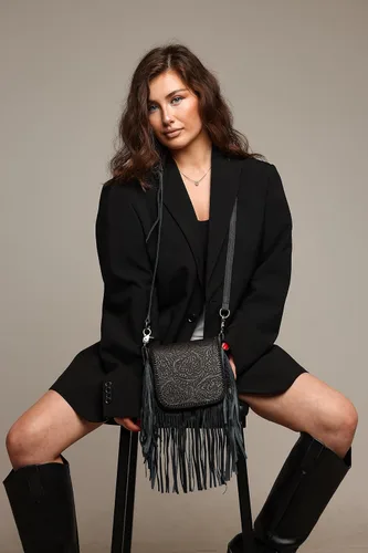 Vista 3 de Montana West Bolso bandolera con flecos estilo occidental para mujer