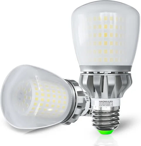 Vista 9 de Bombillas LED A19 equivalentes a 250 W, bombillas LED brillantes de 3670 lúmenes, 3000 K, blanco cálido, 27 W, E26, bombilla LED de maíz