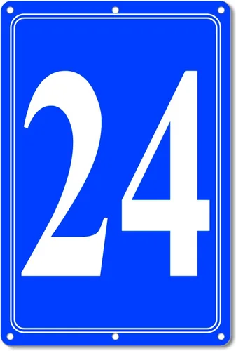 Vista 9 de Premium Aluminum Number Signs, Metal 12" X 8" Blue Numbered Sign Outdoor for Parking Lots, Floor, Dock, Court, Aisle, Field, High Visibility, No