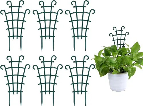 Vista 8 de UWIOFF Paquete de 12 enrejados para plantas en maceta, enrejado de jardín para plantas trepadoras, mini plantas trepadoras, macetas de enrejado